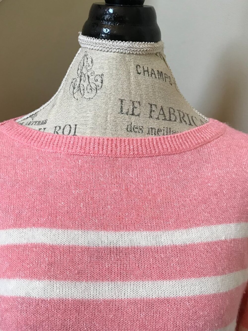 Vineyard Vines Caley Stripe Sweater Womens Small Pink White Cashmere Linen Knit - Picture 5 of 12